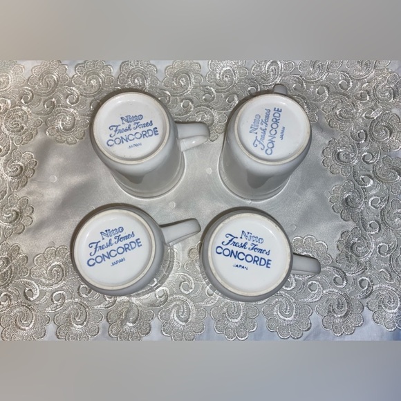 3/55$ Set of 4 Vintage Nitro Fresh Jones Concorde white Japanese coffee/tea cups - Picture 5 of 8